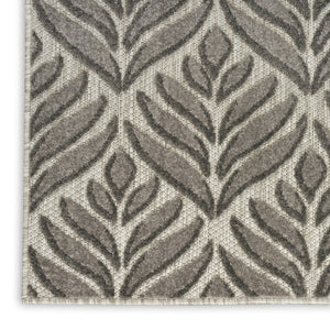HomeRoots 8' Charcoal Floral Non-Skid Area Rug - Durable, Stylish, Easy-Clean Design for Indoor & Outdoor Use 8' X 11' Rectangle 505674