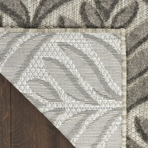 HomeRoots 8' Charcoal Floral Non-Skid Area Rug - Durable, Stylish, Easy-Clean Design for Indoor & Outdoor Use 8' X 11' Rectangle 505674