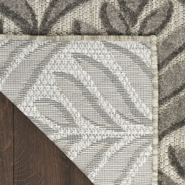 HomeRoots 8' Charcoal Floral Non-Skid Area Rug - Durable, Stylish, Easy-Clean Design for Indoor & Outdoor Use 8' X 11' Rectangle 505674