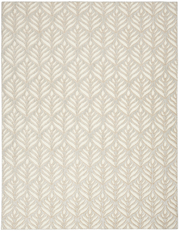 Homeroots 6' X 9' Ivory And Grey Floral Stain Resistant Non Skid Area Rug  Polypropylene 505675