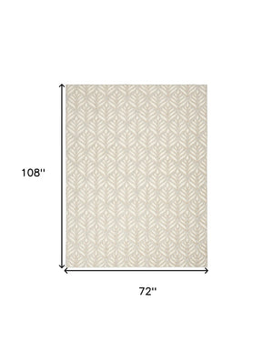 HomeRoots 9' Stunning Ivory and Grey Floral Area Rug - Stain Resistant, Non-Skid, Perfect for Any Room 6' X 9' 505675