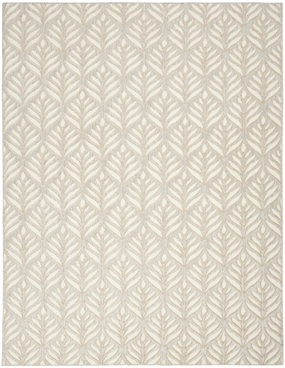 Homeroots 7' X 10' Ivory And Grey Floral Stain Resistant Non Skid Area Rug  Polypropylene 505676