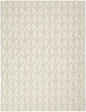 HomeRoots 9' Stunning Ivory and Grey Floral Area Rug - Stain Resistant, Non-Skid, Perfect for Any Room 7' X 10' 505676