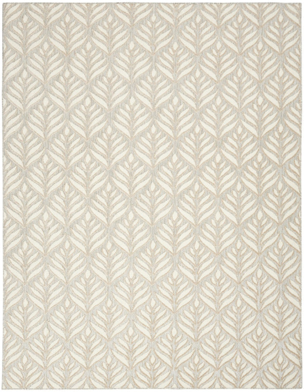HomeRoots 9' Stunning Ivory and Grey Floral Area Rug - Stain Resistant, Non-Skid, Perfect for Any Room 7' X 10' 505676
