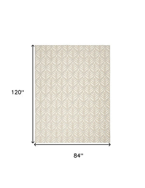 HomeRoots 9' Stunning Ivory and Grey Floral Area Rug - Stain Resistant, Non-Skid, Perfect for Any Room 7' X 10' 505676