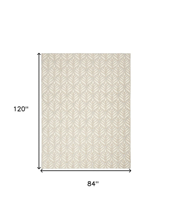 HomeRoots 9' Stunning Ivory and Grey Floral Area Rug - Stain Resistant, Non-Skid, Perfect for Any Room 7' X 10' 505676