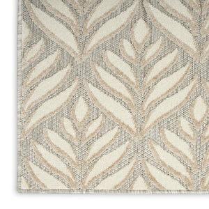 HomeRoots 8' X 11' Ivory and Gray Floral Area Rug - Elegant Indoor/Outdoor Non-Skid Design, Durable & Stylish 505679