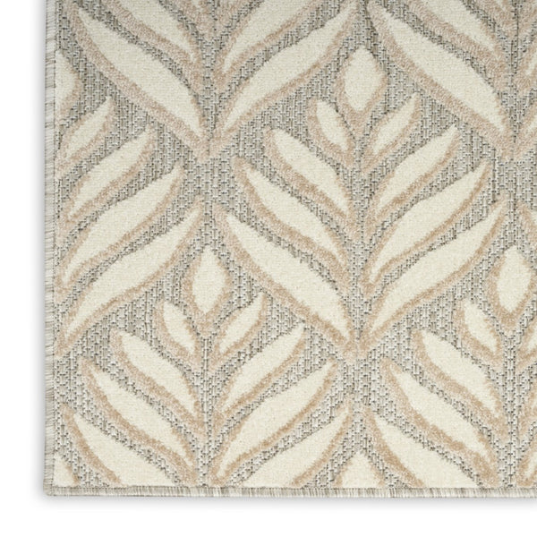 HomeRoots 8' X 11' Ivory and Gray Floral Area Rug - Elegant Indoor/Outdoor Non-Skid Design, Durable & Stylish 505679