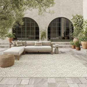 HomeRoots 8' X 11' Ivory and Gray Floral Area Rug - Elegant Indoor/Outdoor Non-Skid Design, Durable & Stylish 505679