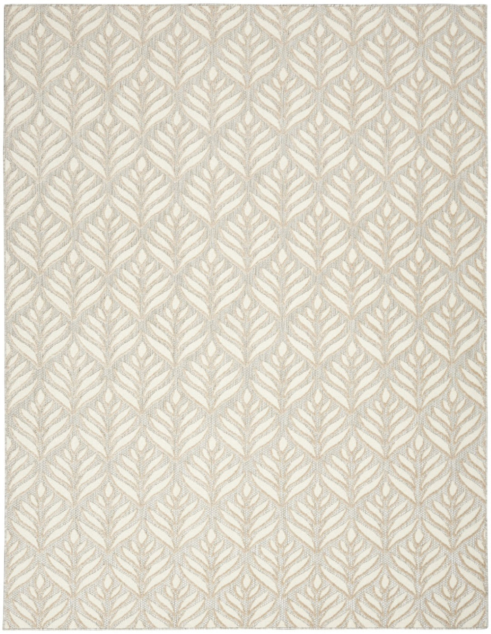 HomeRoots 8' X 11' Ivory and Gray Floral Area Rug - Elegant Indoor/Outdoor Non-Skid Design, Durable & Stylish 505679