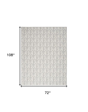 HomeRoots 9' Elegant Grey Floral Area Rug - Stain Resistant, Non-Skid, Durable for High-Traffic Rooms 6' X 9' 505680