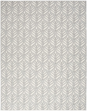 Homeroots 7' X 10' Grey Floral Stain Resistant Non Skid Area Rug  Polypropylene 505681
