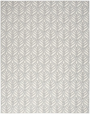HomeRoots 9' Elegant Grey Floral Area Rug - Stain Resistant, Non-Skid, Durable for High-Traffic Rooms 7' X 10' 505681
