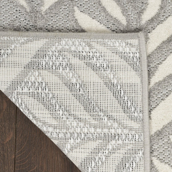 HomeRoots 9' Elegant Grey Floral Area Rug - Stain Resistant, Non-Skid, Durable for High-Traffic Rooms 7' X 10' 505681