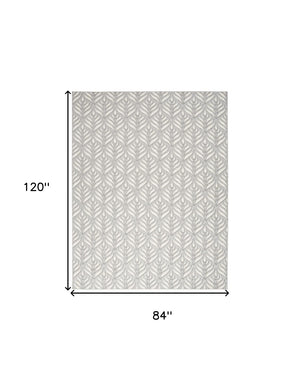 HomeRoots 9' Elegant Grey Floral Area Rug - Stain Resistant, Non-Skid, Durable for High-Traffic Rooms 7' X 10' 505681