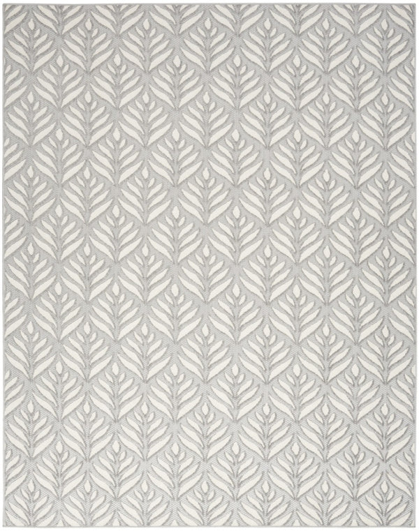 HomeRoots 9' Elegant Grey Floral Area Rug - Stain Resistant, Non-Skid, Durable for High-Traffic Rooms 5' X 8' 505683