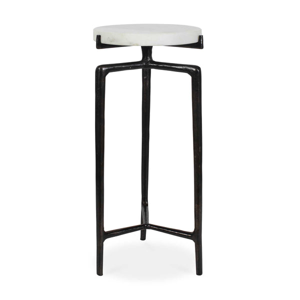 Uttermost Uttermost White Marble Slab Accent Table with Sculptural Bronze Aluminum Base 50574