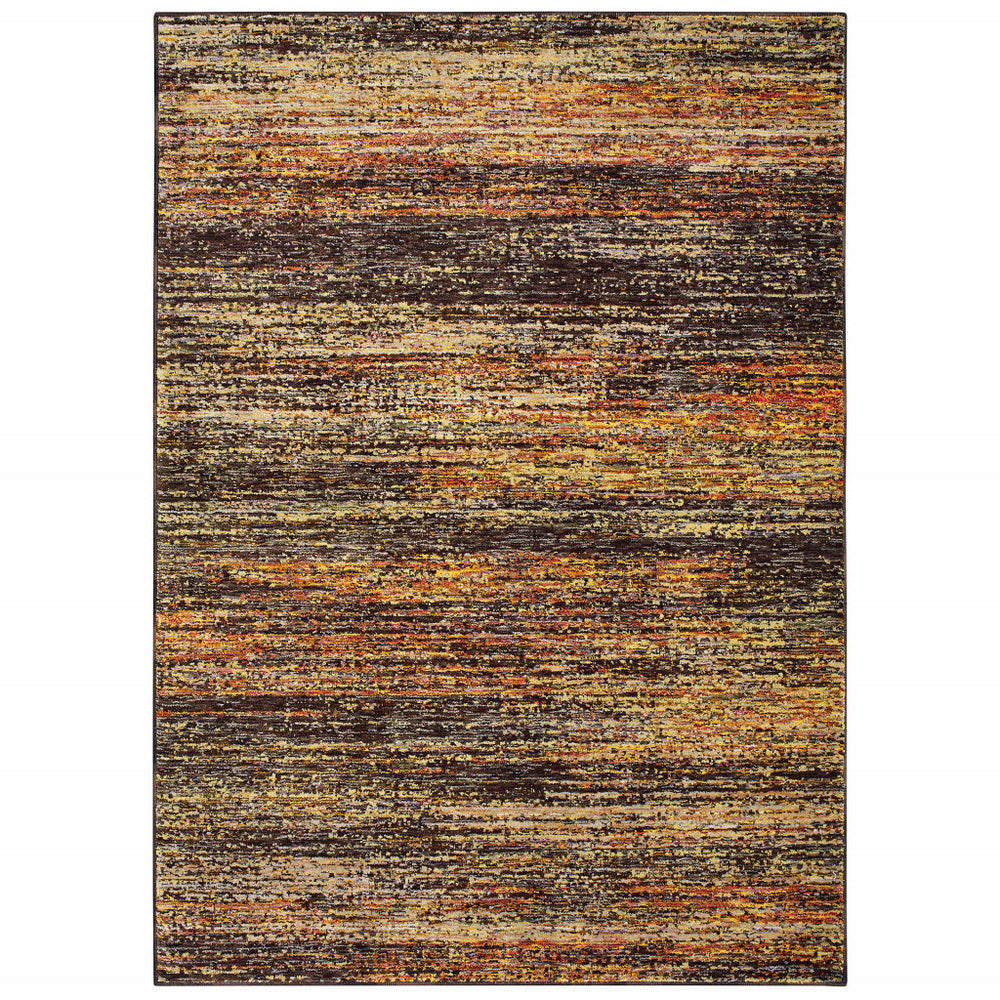 Homeroots 2' X 3' Orange Red Abstract Power Loom Area Rug Gold,Charcoal Polypropylene 505762