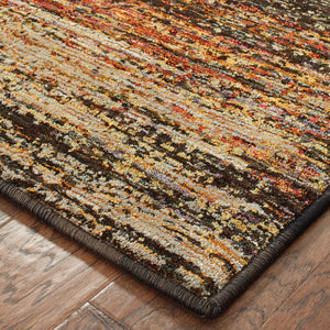 Homeroots 2' X 3' Orange Red Abstract Power Loom Area Rug Gold,Charcoal Polypropylene 505762