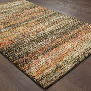 Homeroots 2' X 3' Orange Red Abstract Power Loom Area Rug Gold,Charcoal Polypropylene 505762