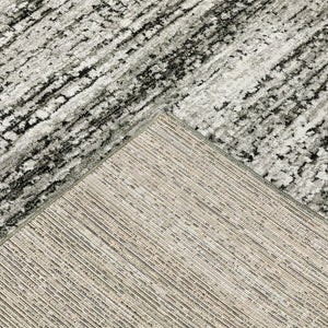Homeroots 2' X 3' Gray And Ivory Abstract Power Loom Area Rug Ash,Charcoal Polypropylene 505771
