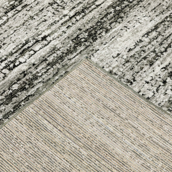 Homeroots 2' X 3' Gray And Ivory Abstract Power Loom Area Rug Ash,Charcoal Polypropylene 505771