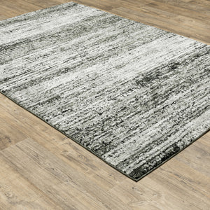 Homeroots 2' X 3' Gray And Ivory Abstract Power Loom Area Rug Ash,Charcoal Polypropylene 505771