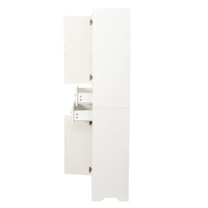 English Elm 70.87" Tall Bathroom Cabinet with 2 Doors & Drawers, Slim Vertical Storage w/ Adjustable Shelves for Home W331P365119