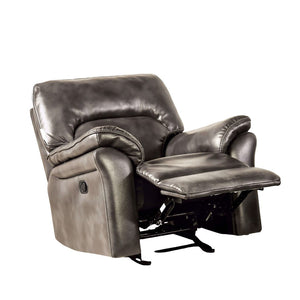 English Elm Dark Gray Finish Glider Recliner Channel-Trim Transitional Pillow Arms Oversized Comfort Recline B2741P385033