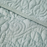 Madison Park Quebec Traditional Oversized Quilted Throw MP50-2987 Seafoam