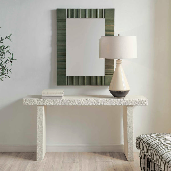 Uttermost Hagan Textured Concrete Console Table for Indoor Outdoor Entryway or Patio Use