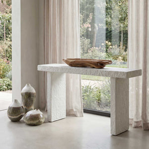 Uttermost Hagan Textured Concrete Console Table for Indoor Outdoor Entryway or Patio Use