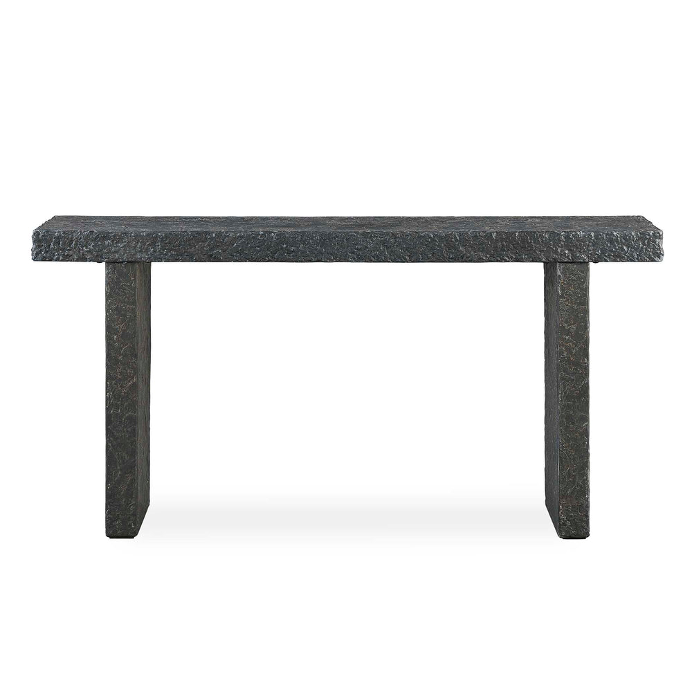 Uttermost Uttermost Hagan Textured Concrete Console Table for Indoor Outdoor Entryway or Patio Use Black, Brown 50598