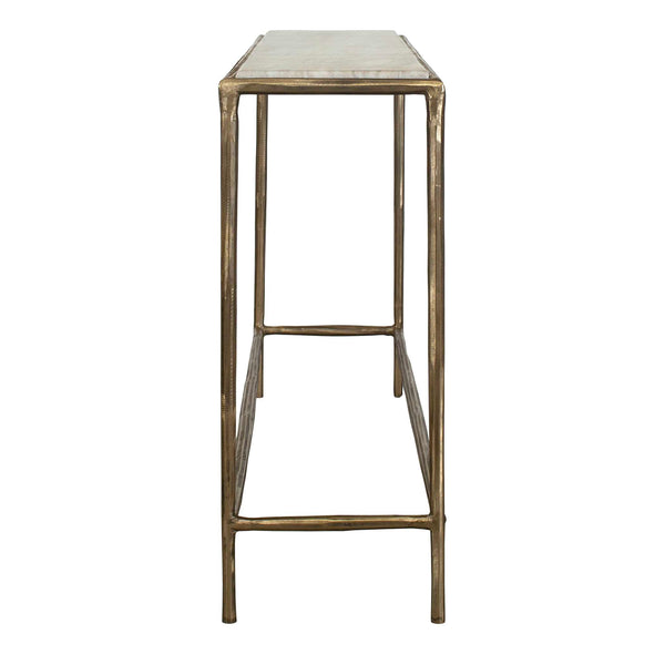 Uttermost Minerva Marble Top Console Table Antique Brass Entryway Accent