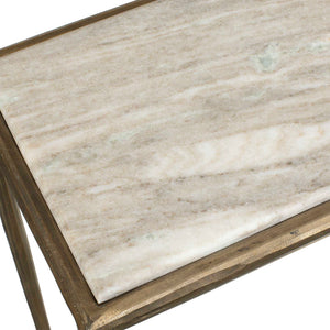 Uttermost Minerva Marble Top Console Table Antique Brass Entryway Accent