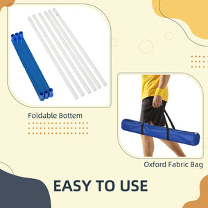 English Elm PawHut Adjustable Dog Agility Weave Poles Kit with Carry Bag — Portable, Durable 600D Oxford Trainer W2225P173787