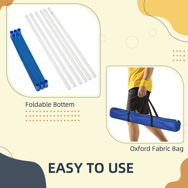 English Elm PawHut Adjustable Dog Agility Weave Poles Kit with Carry Bag — Portable, Durable 600D Oxford Trainer W2225P173787