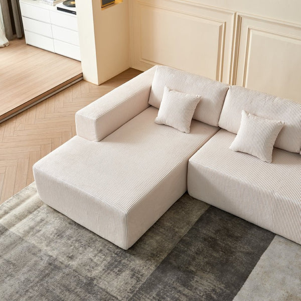 English Elm Reversible Corduroy U-Shaped Sectional Sofa - Plush Comfort For Modern Living Rooms! W1765S00118-GIGA