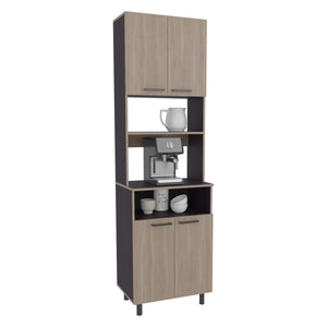 English Elm Kitchen Tall Pantry Cabinet with 2 Doors and 9 Shelves, Engineered Wood, Slim Space-Saving Storage White Oak 49.61 L x 28.74 W x 5.91 H B097P350303