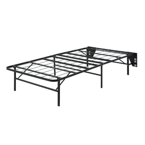 English Elm Black Metal Platform Bed Frame Queen High-Profile Foldable Design for Easy Assembly, Headboard Mountable Black 39.25 L x 38.75 W x 4.25 H B011P197729