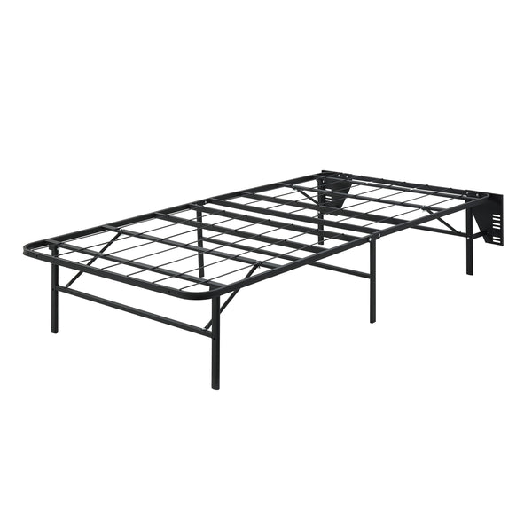 English Elm Black Metal Platform Bed Frame Queen High-Profile Foldable Design for Easy Assembly, Headboard Mountable Black 39.25 L x 38.75 W x 4.25 H B011P197729