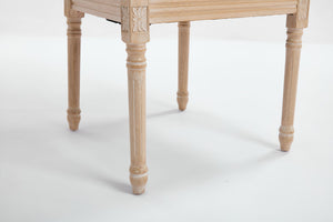 English Elm French Country Dining Chairs Set Of 2, Elegant Upholstered Rattan Back For Dining & Living Spaces W3426P324535