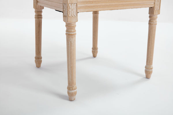 English Elm French Country Dining Chairs Set Of 2, Elegant Upholstered Rattan Back For Dining & Living Spaces W3426P324535