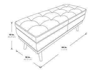 OSP Home Furnishings Katheryn Storage Bench Charcoal