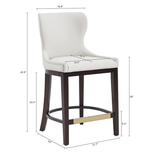 English Elm Blair White Upholstered Counter Stool - Elegant Beech Wood, Comfort & Style For Home Or Business B365P398068