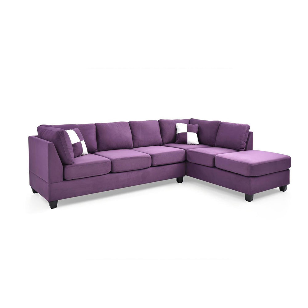 English Elm Malone Purple G637B-SC Sectional without Ottoman — Microfiber, Pocketed Coil Comfort, Reversible Chaise B078S00439