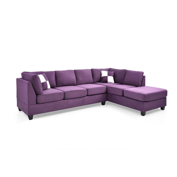 English Elm Malone Purple G637B-SC Sectional without Ottoman — Microfiber, Pocketed Coil Comfort, Reversible Chaise B078S00439