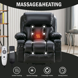 English Elm Power Electric Massage Lift Lounge Chair For Seniors – Heating, Vibration, Usb Charging & Storage! W1521P302637-GIGA