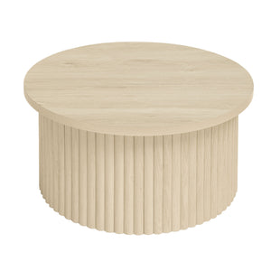 English Elm Coffee Table - Modern Round Accent Table With Flip-Top Design For Small Spaces & Living Rooms W688P248119