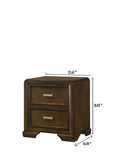 English Elm Contemporary Style 1 Piece 2-Drawer Nightstand Dark Brown Finish Wooden Home Bedroom Furniture